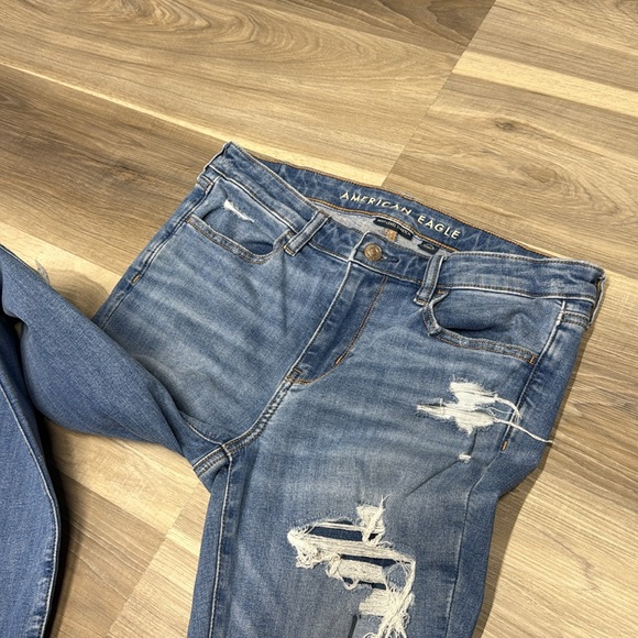 American Eagle Outfitters Blue jeggings Distressed Jeans size 8 - Picture 6 of 11